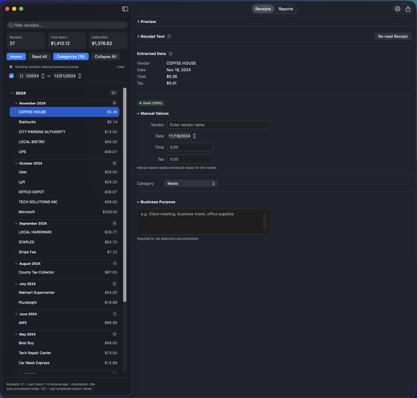 Documentation management view